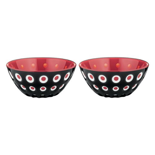Guzzini Le Murrine Set 2 Coppette 12 cm - Nero - Rosso