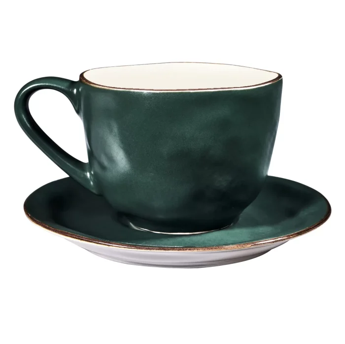 Novità Home Mediterraneo Tazza macchiato con piattino verde