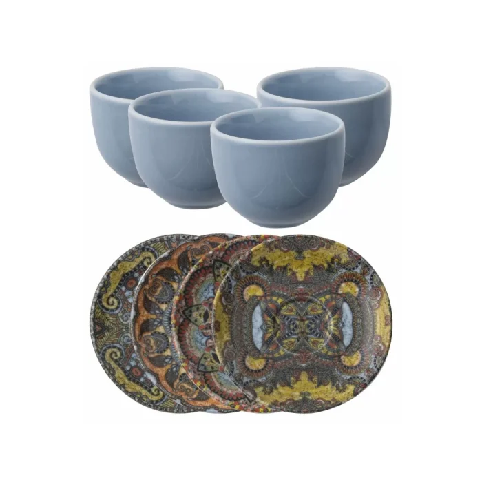 Arthur Krupp Mandala Set 4 bicchierini caffè con piattino