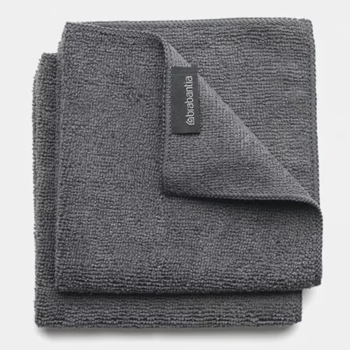 Brabantia Set 2 Panni Pulizia In Microfibra Dark Grey