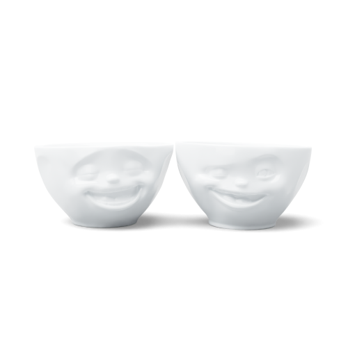 Tassen Laughing & winking set 2 coppette 200ml  bianco